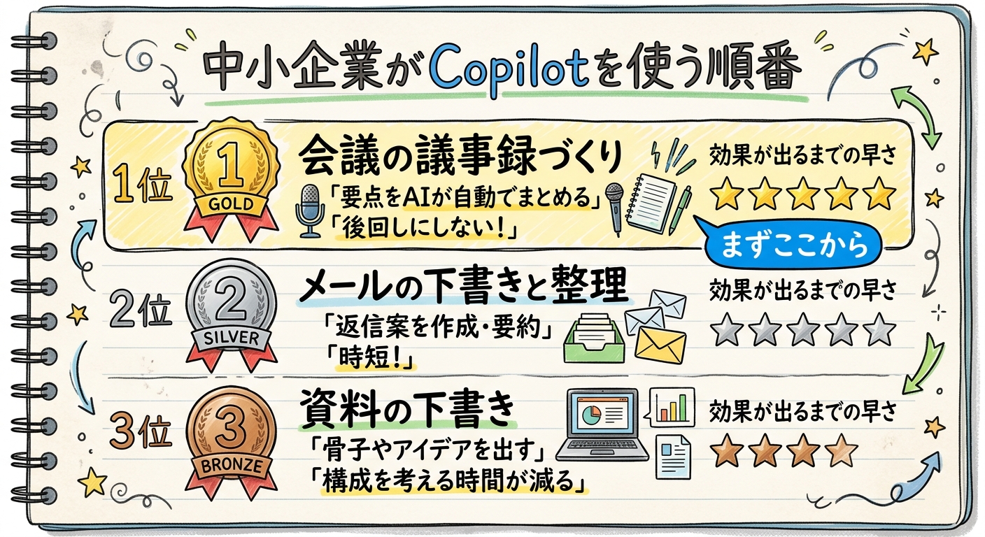 中小企業がCopilotを使う順番