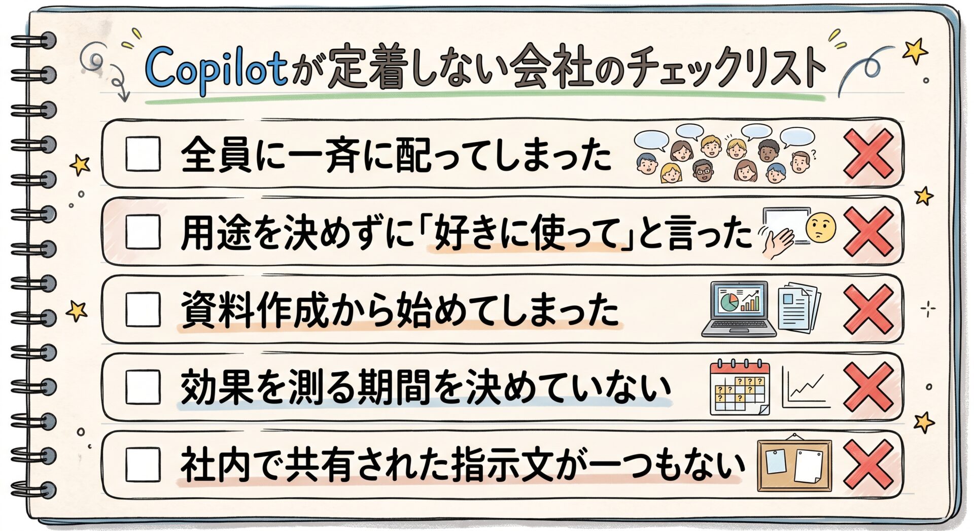 Copilotが定着しない会社のチェックリスト
