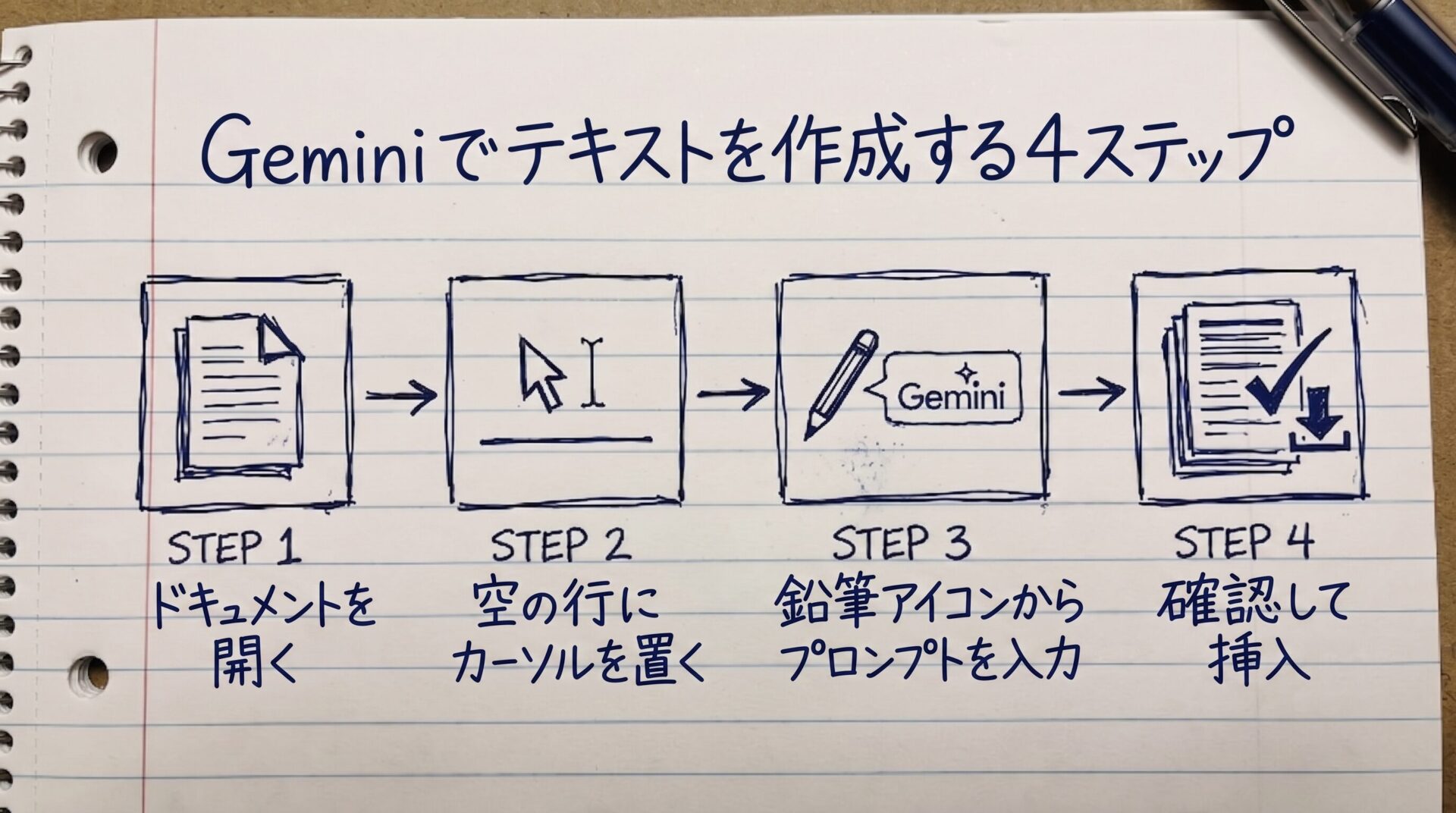 Geminiで文書作成をする4ステップ