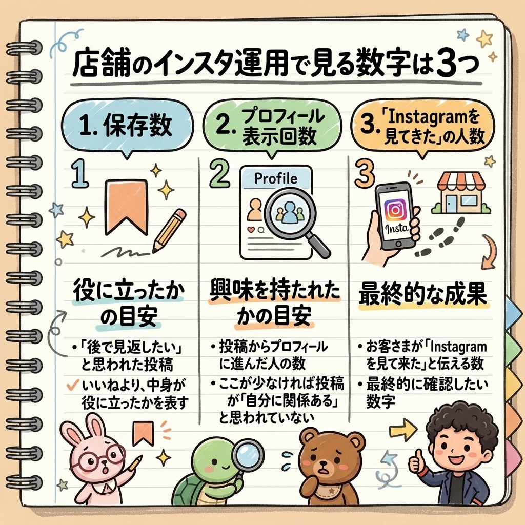 店舗のインスタ運用で見る数字は3つ