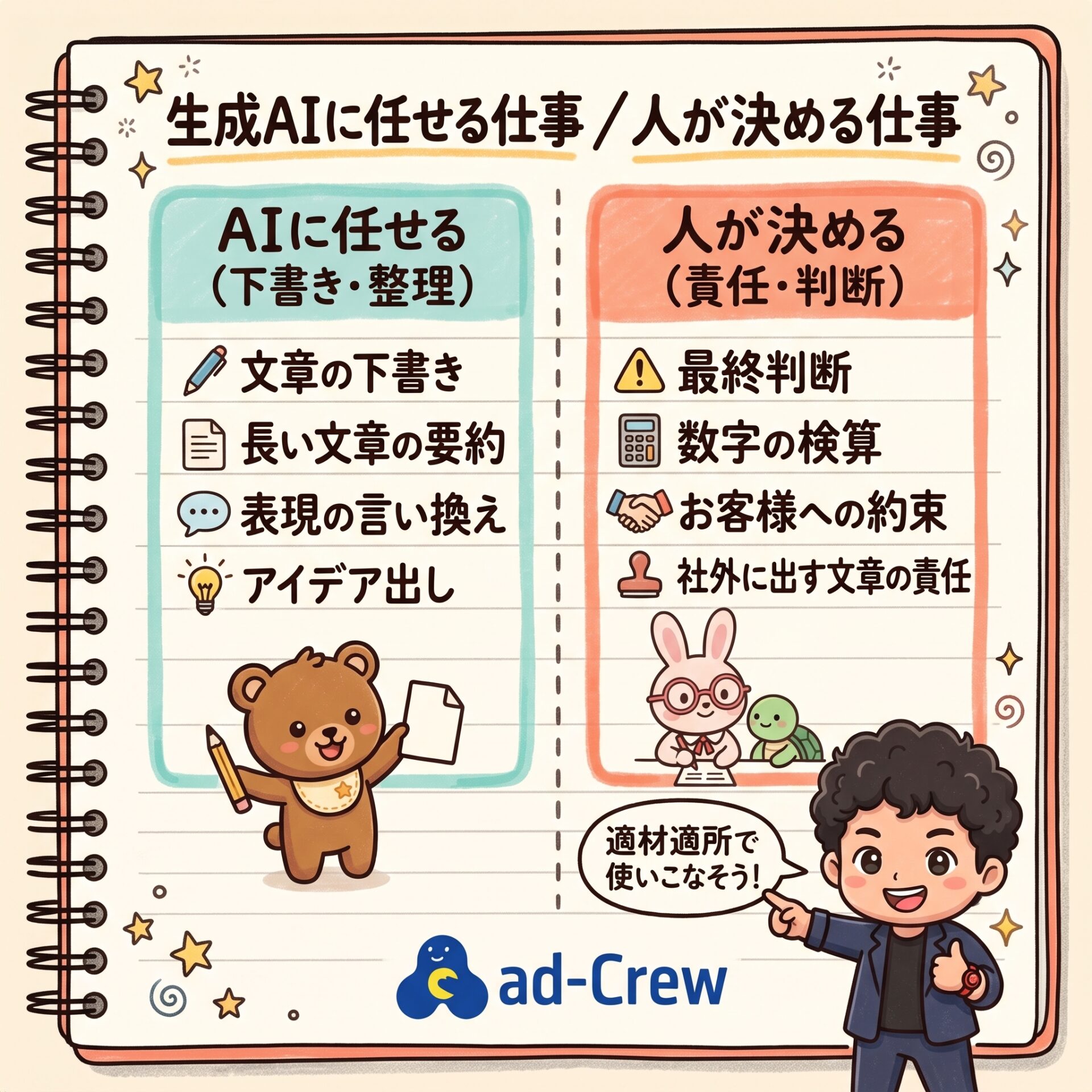 生成AIに任せる仕事/人が決める仕事