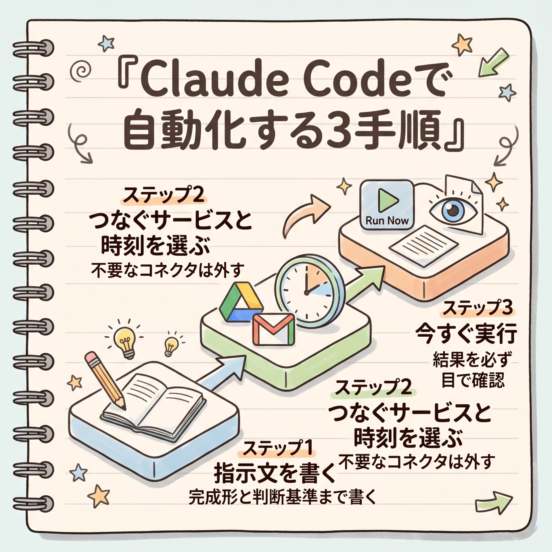 ClaudeCodeで自動化する3手順