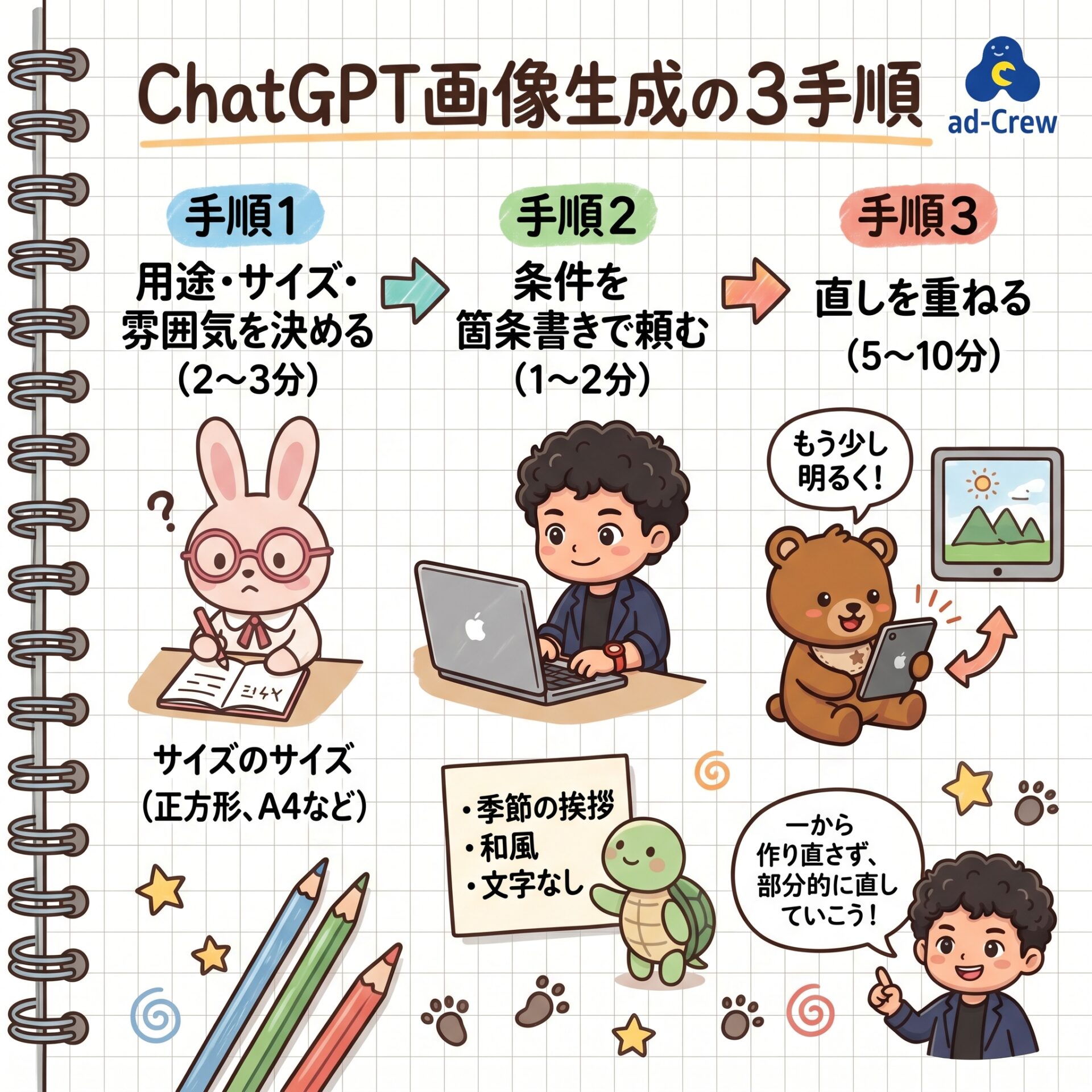 ChatGPT画像生成の3手順